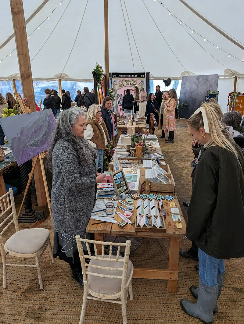 Vendors and visitors at the Rustic Kent Wedding Fair